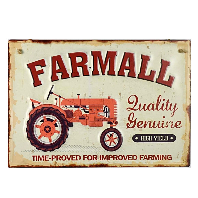 Plaque Vintage Tracteurs Premium 30x40cm