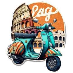 Plaque Vintage Scooter Italie