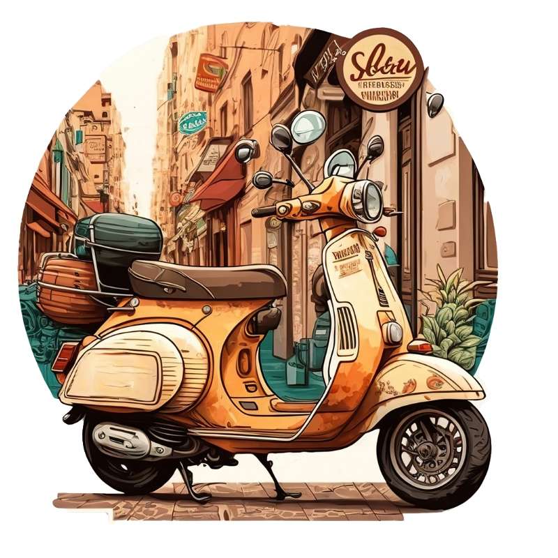 Plaque Vintage Scooter Italie 2