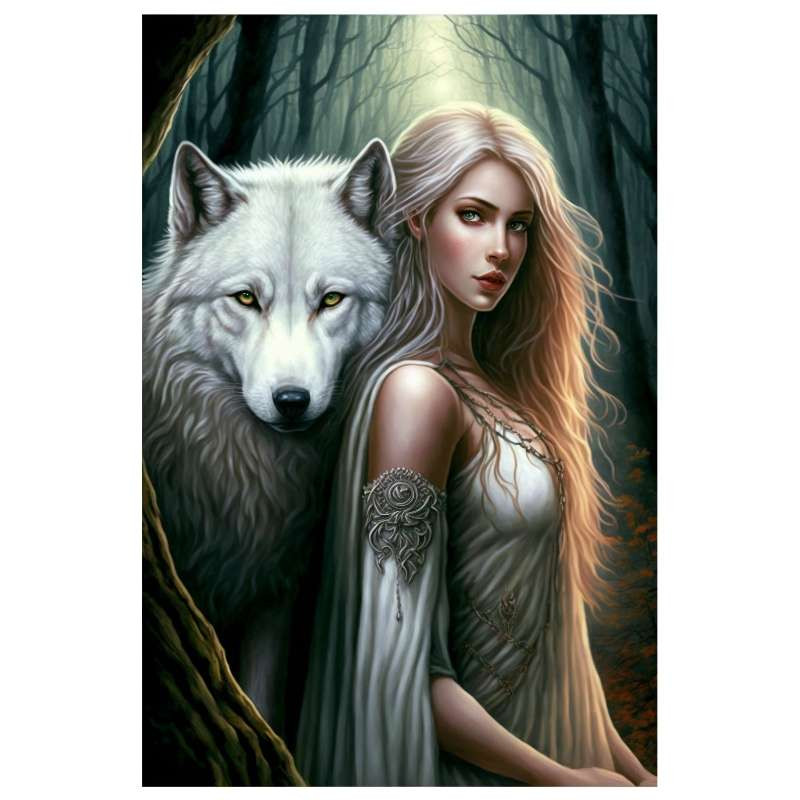 Plaque Décoration Relief Loup Et Fée