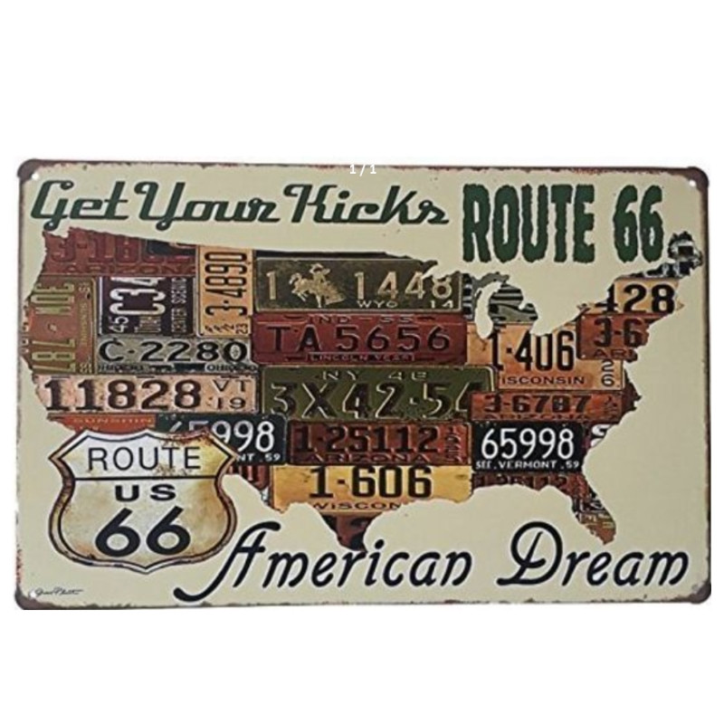Plaque Metal Déco USA American Dream