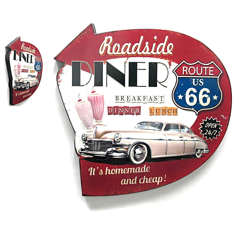 Plaque Décorative USA Vintage -- 41cm