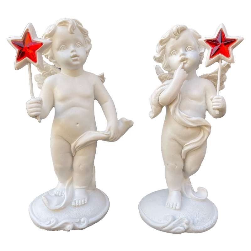 Statuettes Anges Etoile Rouge