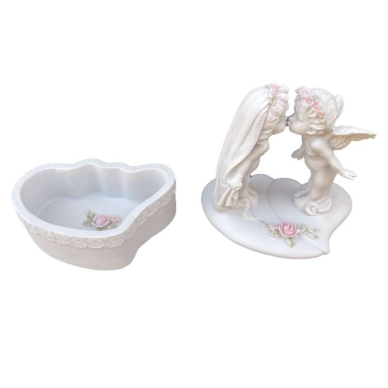 Boite avec Deux Anges Romantiques