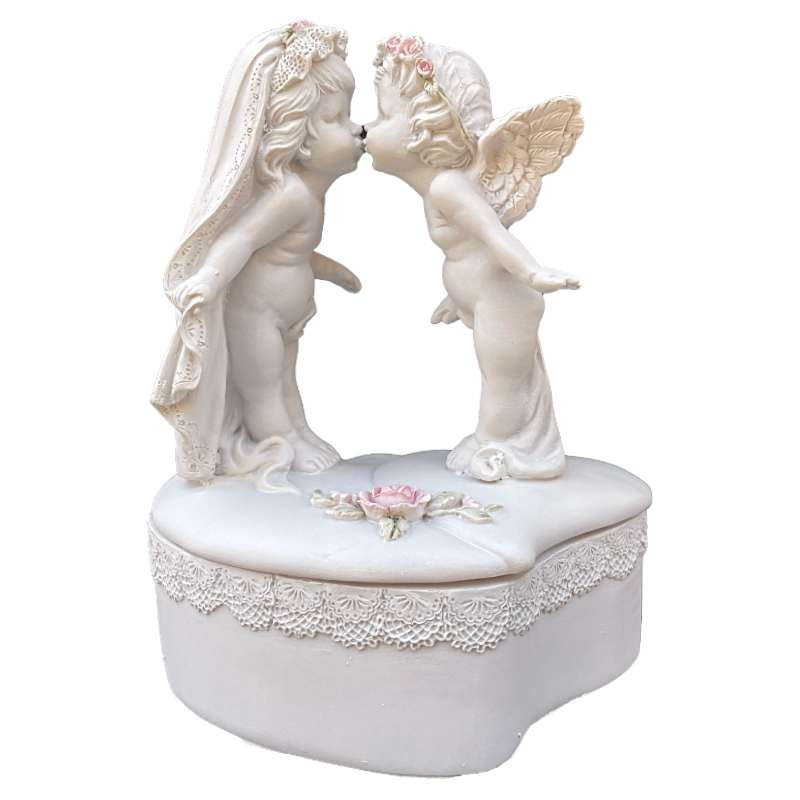 Boite avec Deux Anges Romantiques