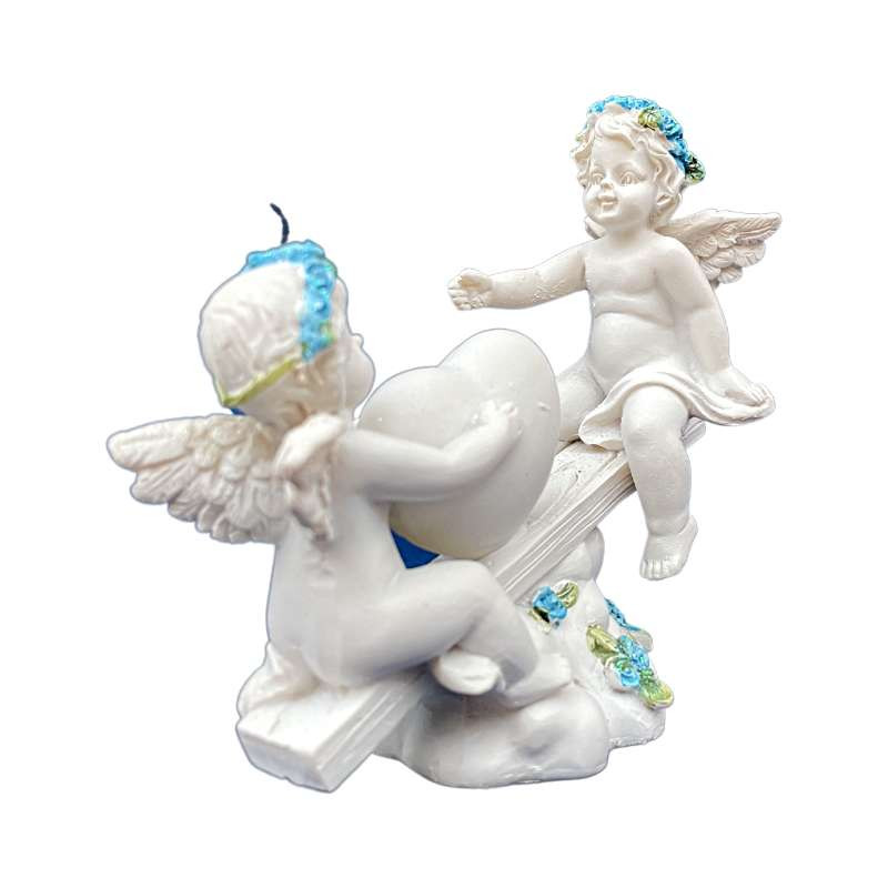 Statuette Ange Balançoire Bleu