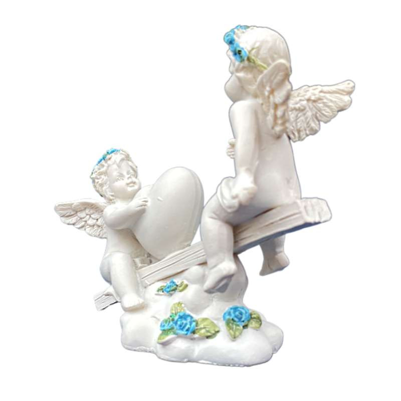 Statuette Ange Balançoire Bleu