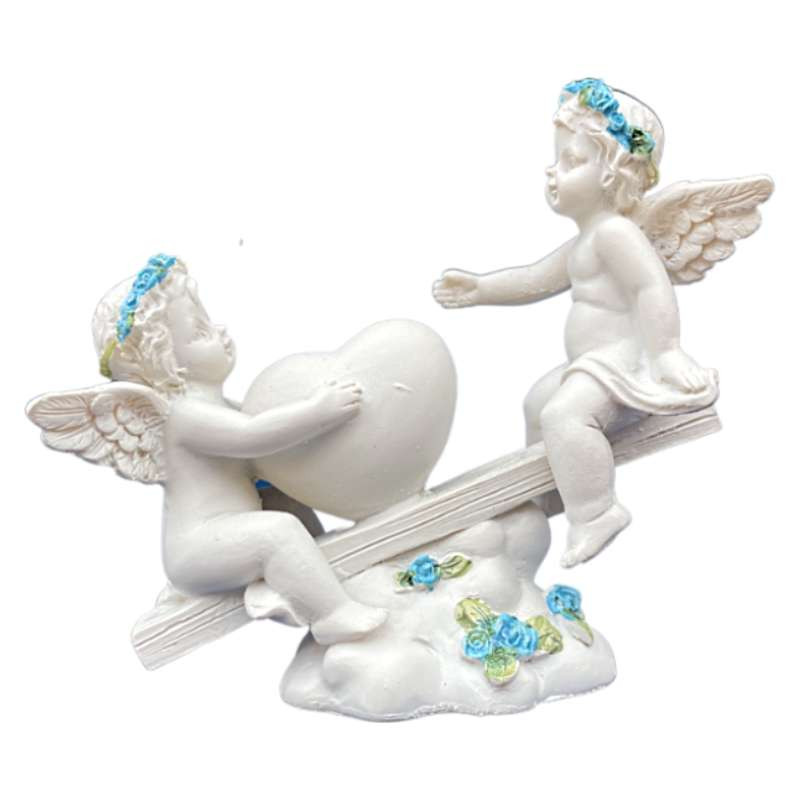 Statuette Ange Balançoire Bleu