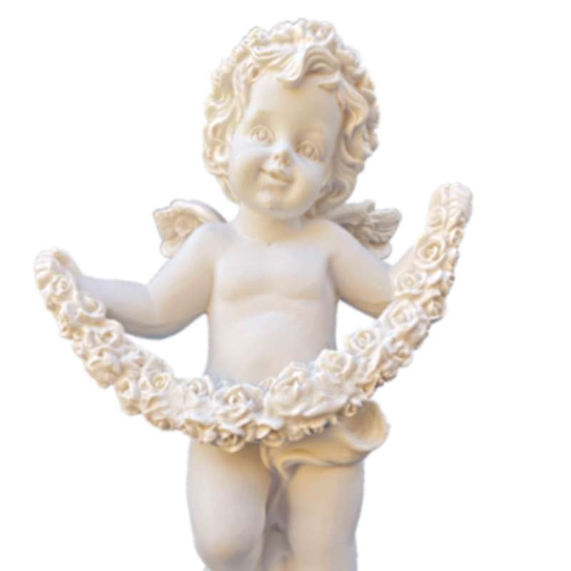 Statuette Angélique avec guirlande de Fleurs