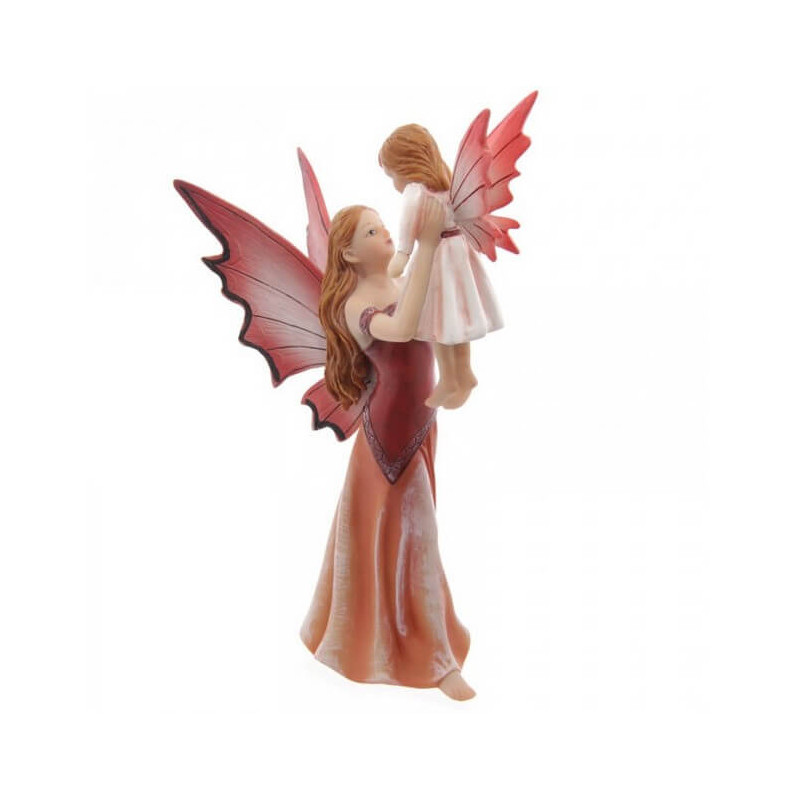 figurine de fée rouge avec un enfant