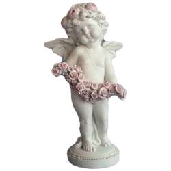Statuette Ange avec Guirlande de Fleurs