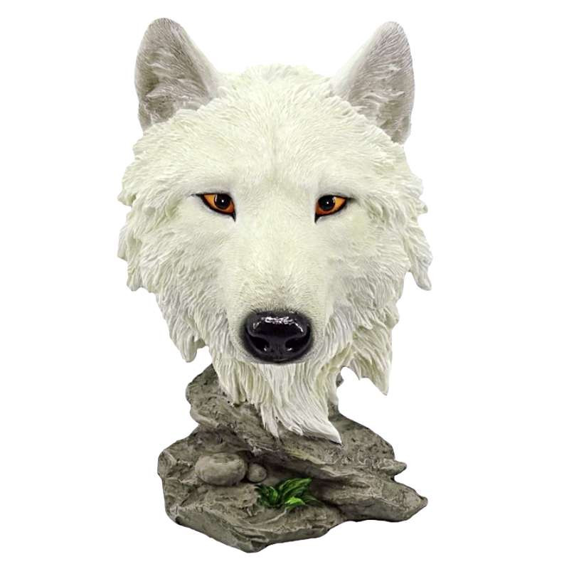 Statuette Loup En Bois – Décoration Animalière – Figurine Neuve Sous Blister – Sans Marque/générique
