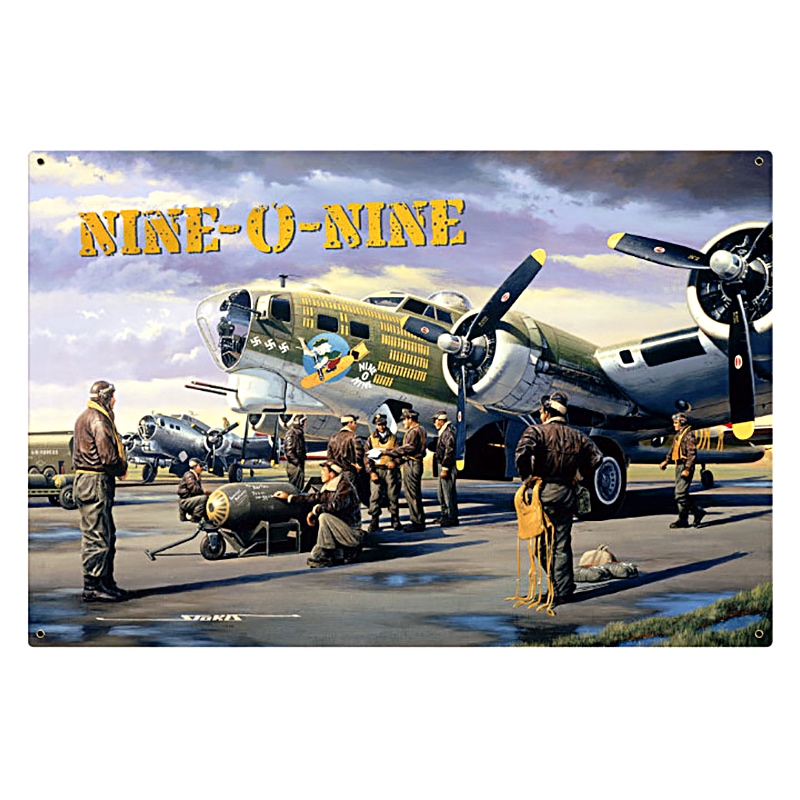 Plaque Déco Vintage Nine O Nine Bombardier USA