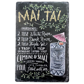 Plaque Vintage Mai Tai -- 20x30cm