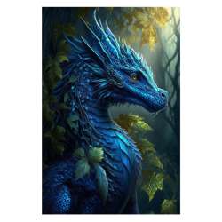 Plaque Décoration Dragon Bleu