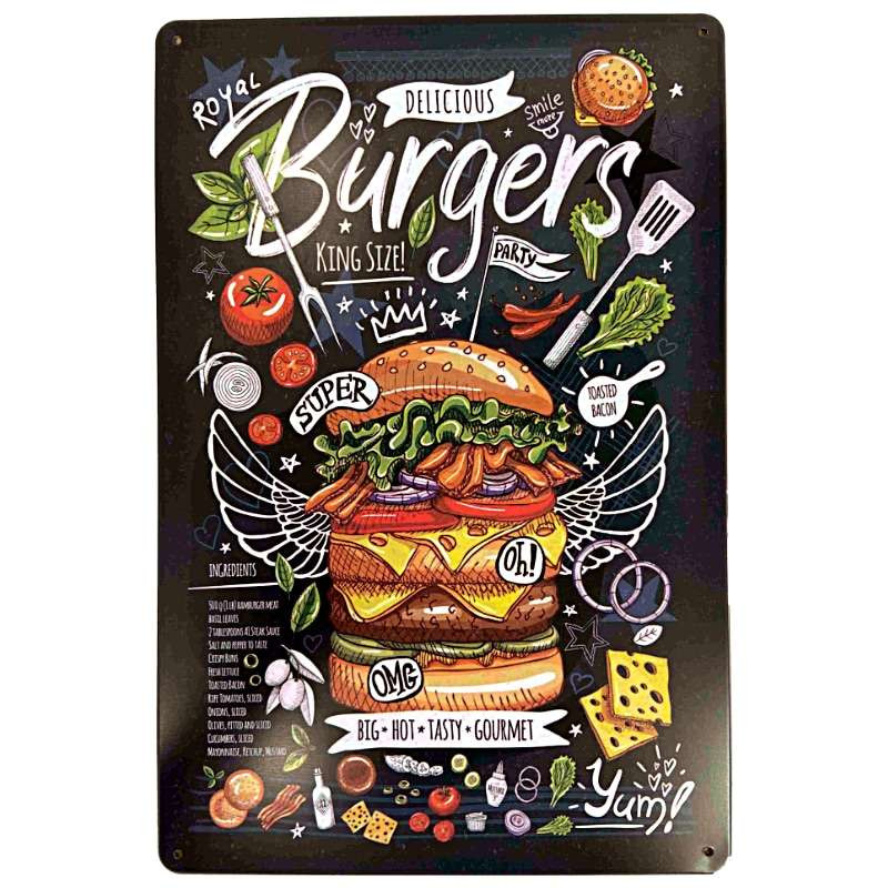 Plaque Décoration Murale Burger