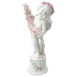 Statuette Ange et Guirlande de Fleurs