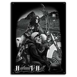Plaque Métal Gothique Hell -- 20x30cm