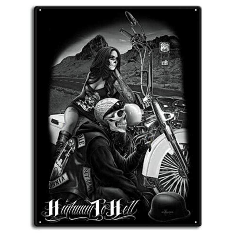 Plaque Métal Gothique Hell -- 20x30cm
