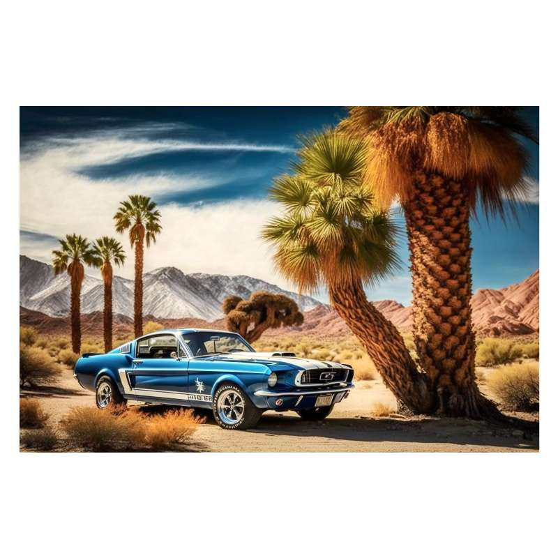 Plaque Vintage Corvette Palmiers