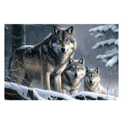 Plaque Relief Loups et Neige