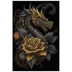 Plaque Relief Dragon Rose Gold