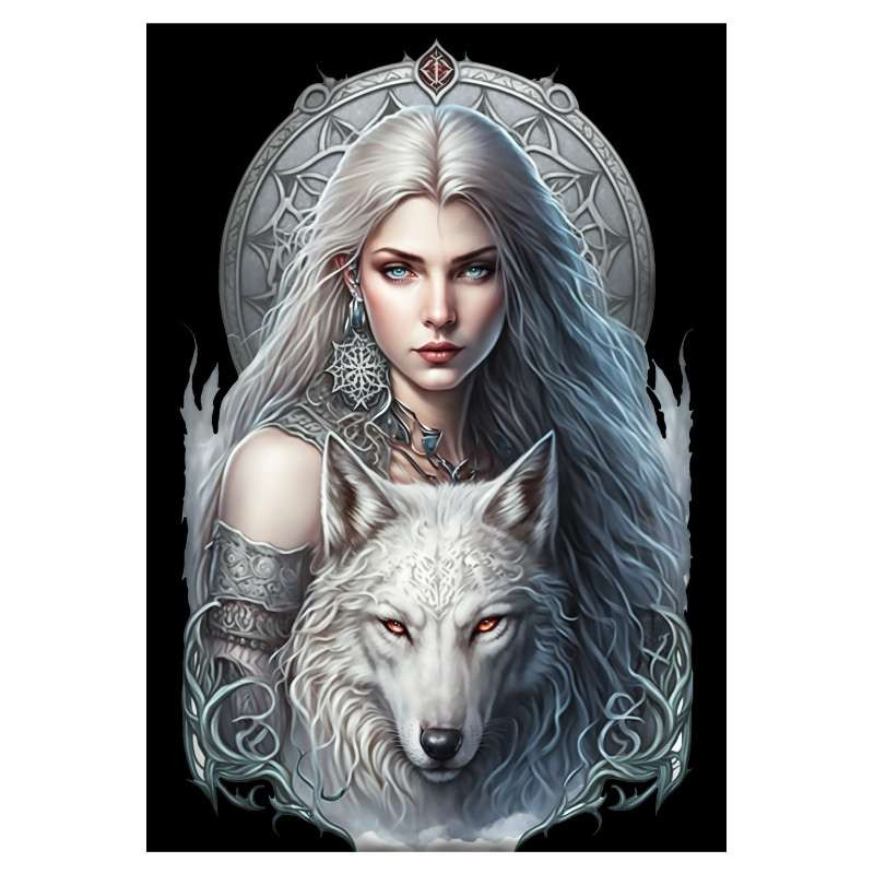 Plaque Relief Elfes et Loups Dark Solo