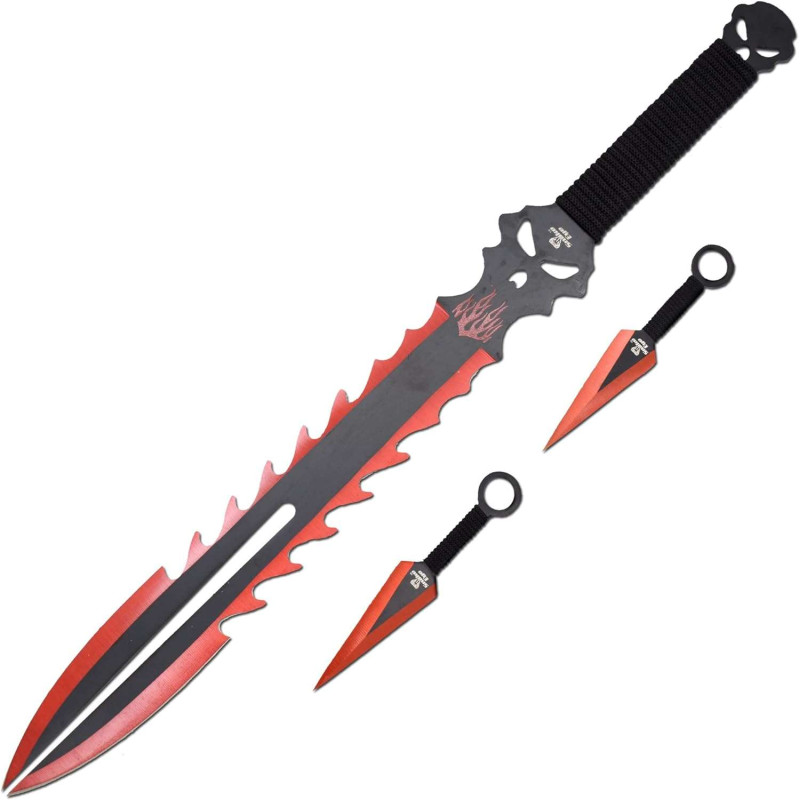 Réplique Epée Ninja et 2 Kunais de lancers Ninjas