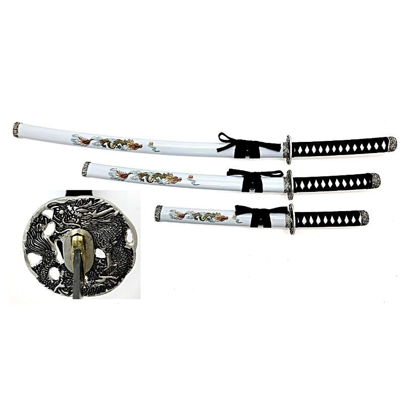 Set Katana Dragon Blanc