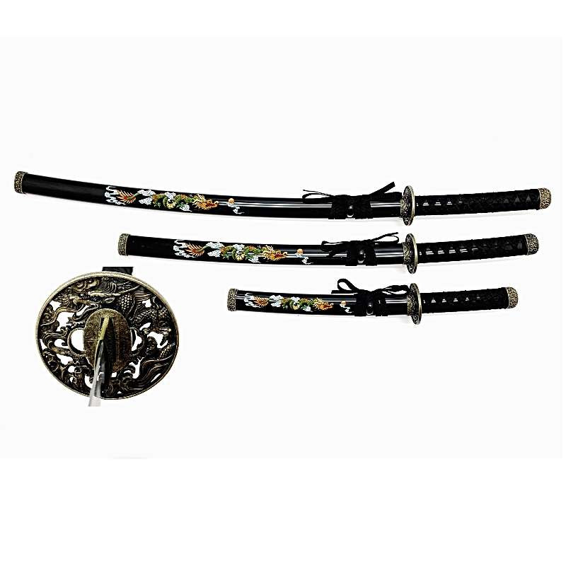 Set Katana Dragon Noir