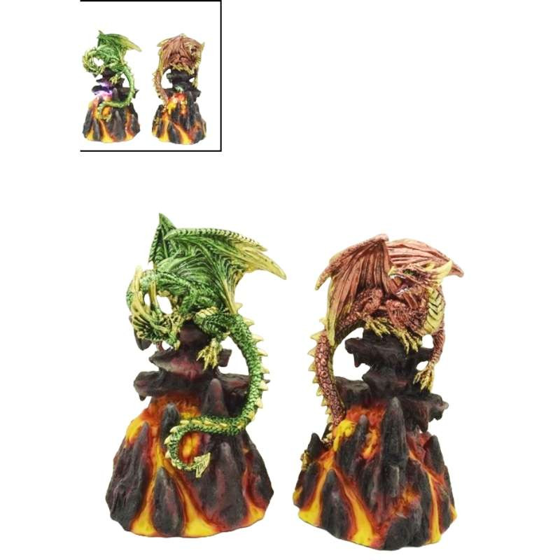 Statues Dragons Lave x2