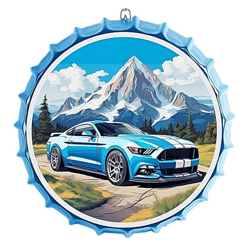 Capsule Décoration Ford Mustang Bleue