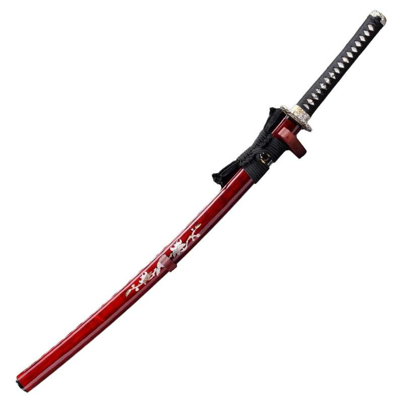 Katana Premium Forgé T10 Rouge et noir