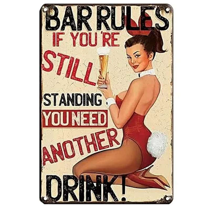 Plaque rétro Pin Up Bar