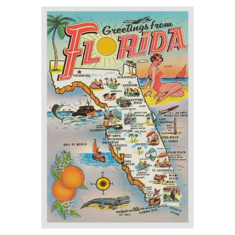 Plaque Rétro Florida