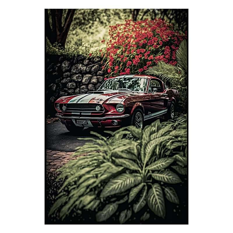 Plaque Rétro Ford Mustang Jungle