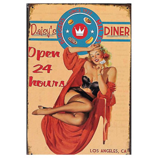 Plaque Rétro Pin Up Daisy Diner
