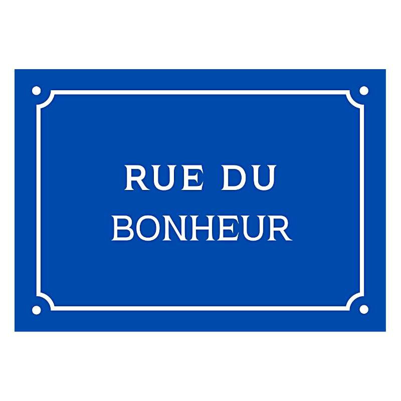 Plaque décoration "Rue du Bonheur"
