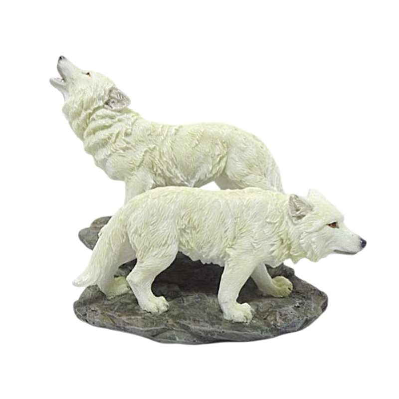 2 statuettes Loups Sauvages