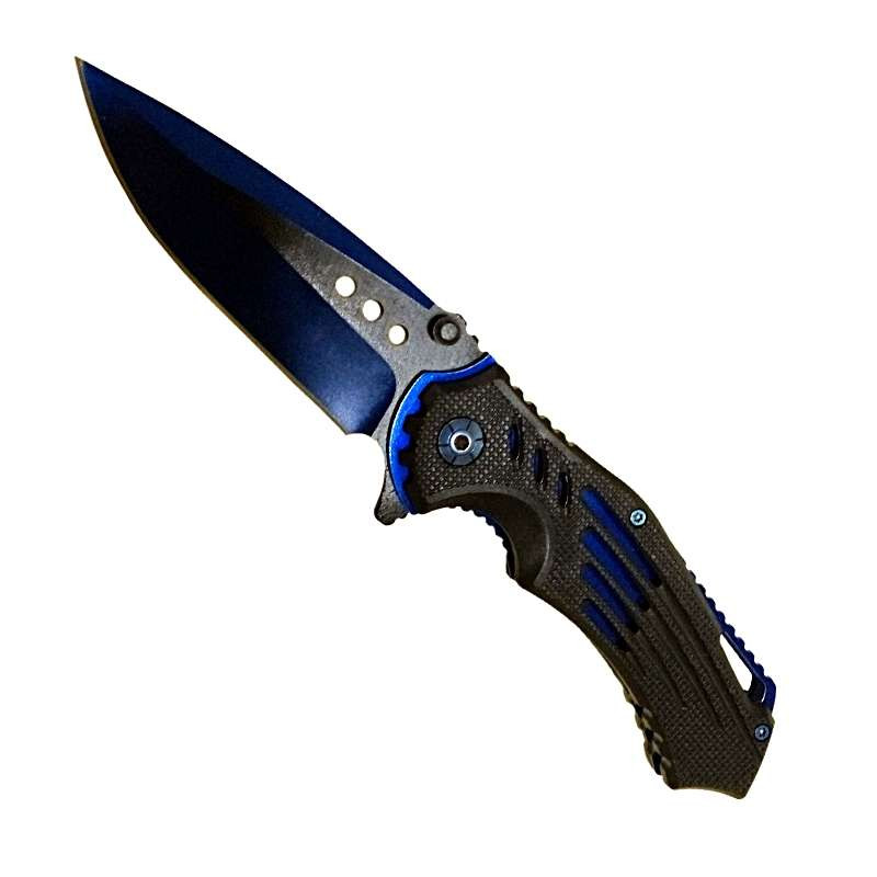 Couteau Tactique de poche Bleu