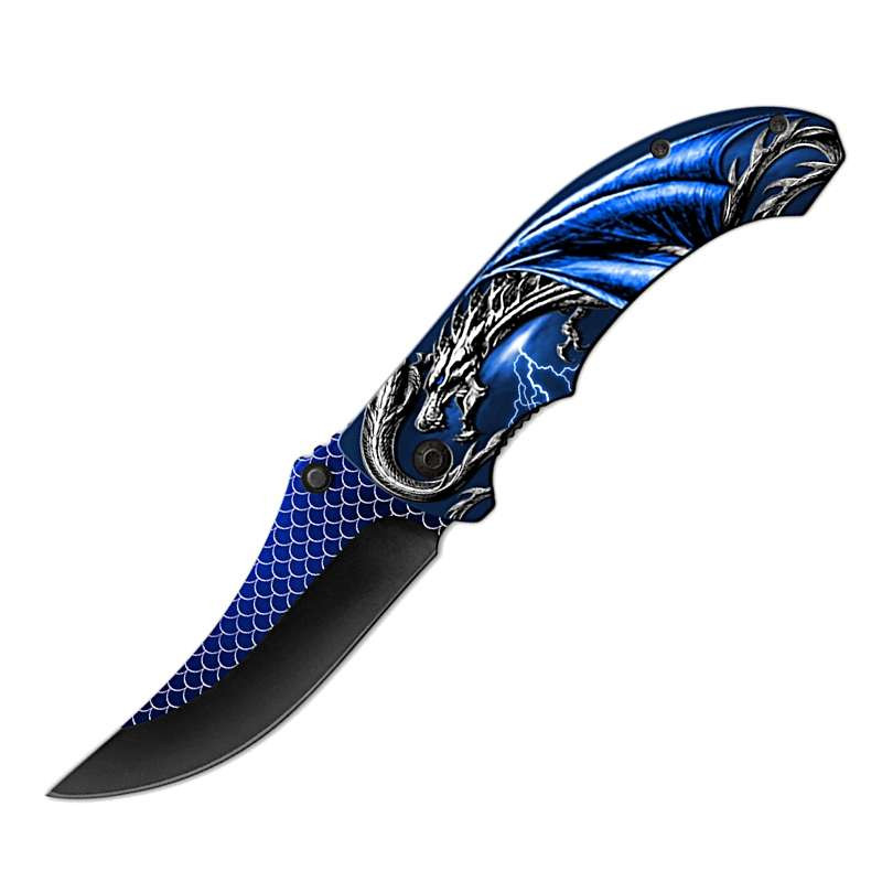 Couteau Pliant Dragon Bleu