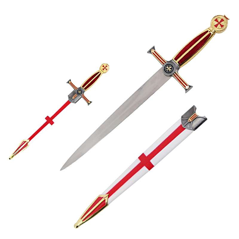 Dague des Templiers Rouge et Blanc
