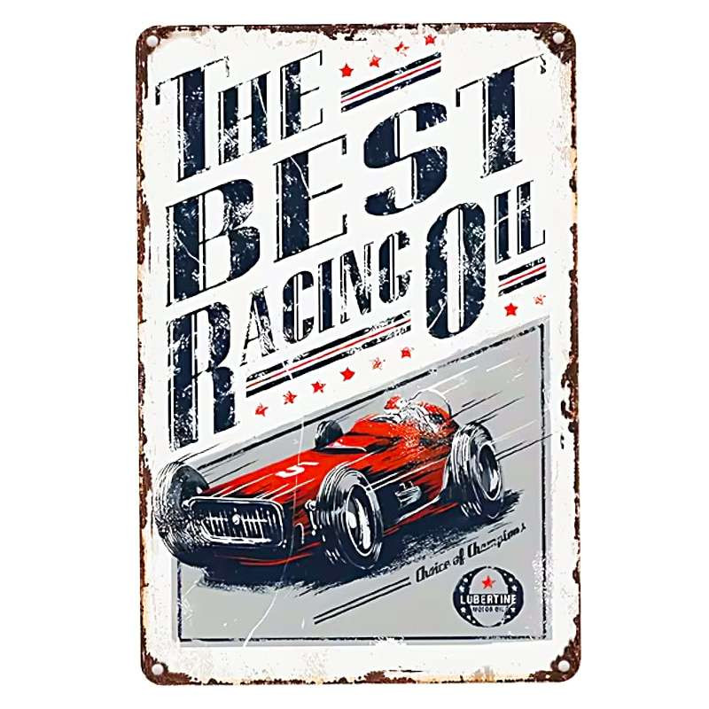 Plaque Rétro Voiture de Course