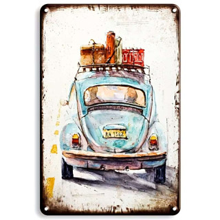 Plaque Rétro Voiture 2CV Voyage