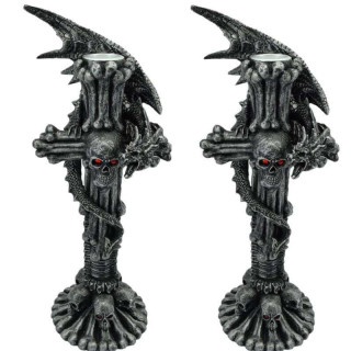 Bougeoir Dragon Gothique x2