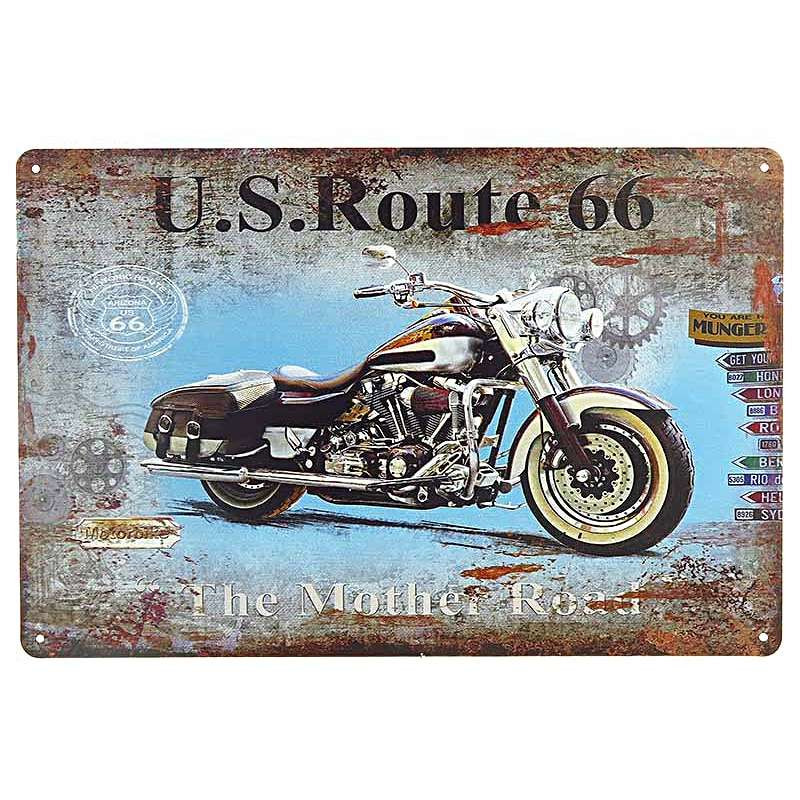 Plaque Rétro La Reine des Routes (Road 66)