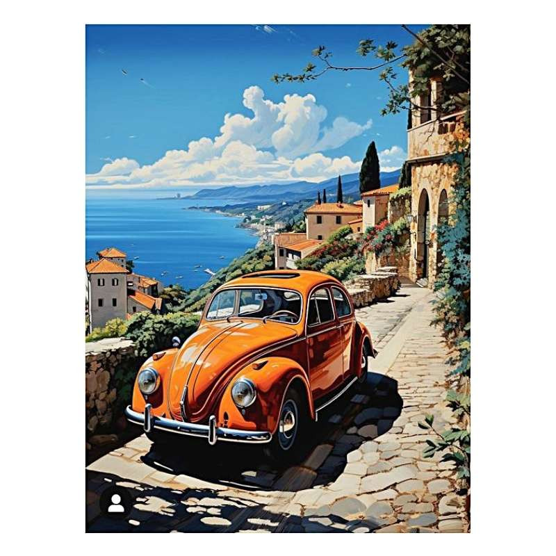 Plaque Rétro voiture 2CV Toscane