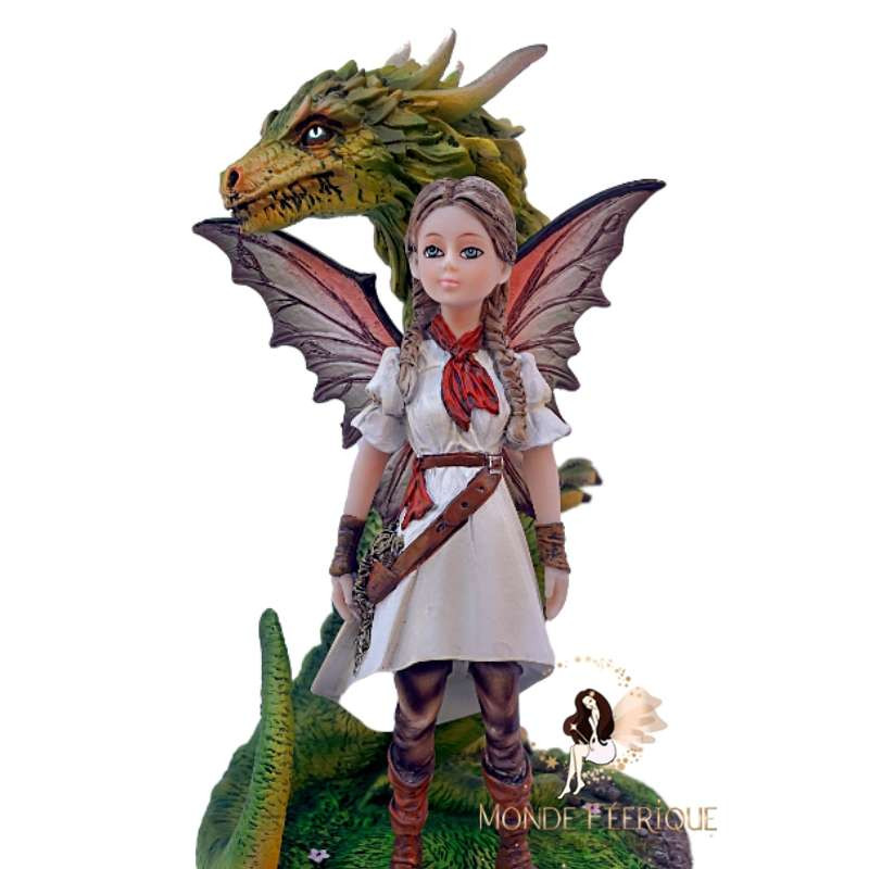 Statuette Fée Elfe avec Dragon