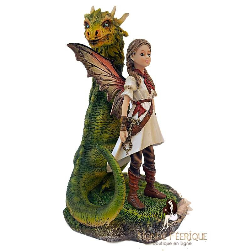Statuette Fée Elfe avec Dragon