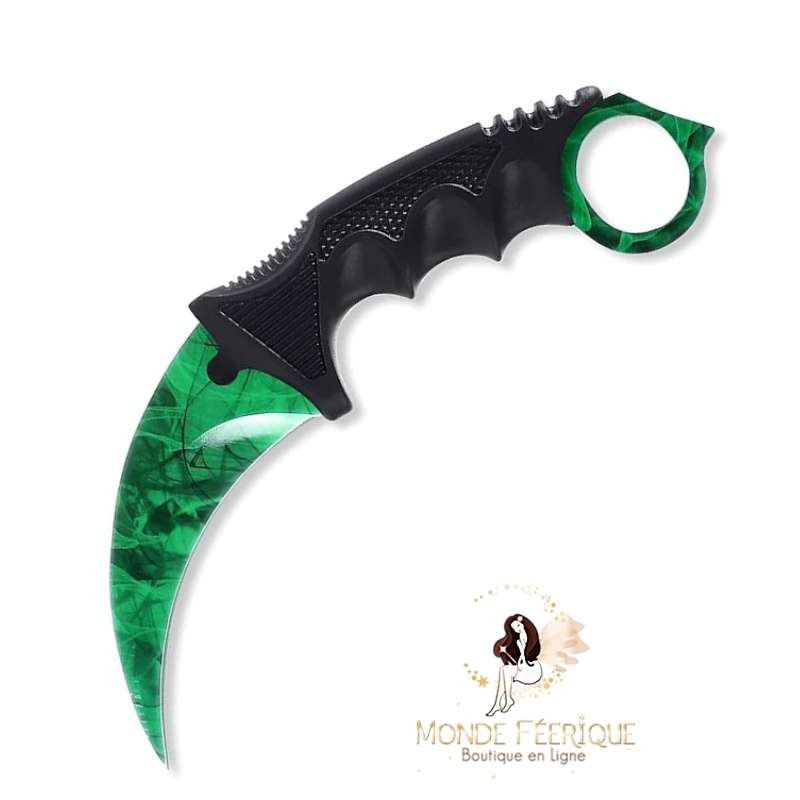 Couteau Karambit en Acier Inoxydable Vert